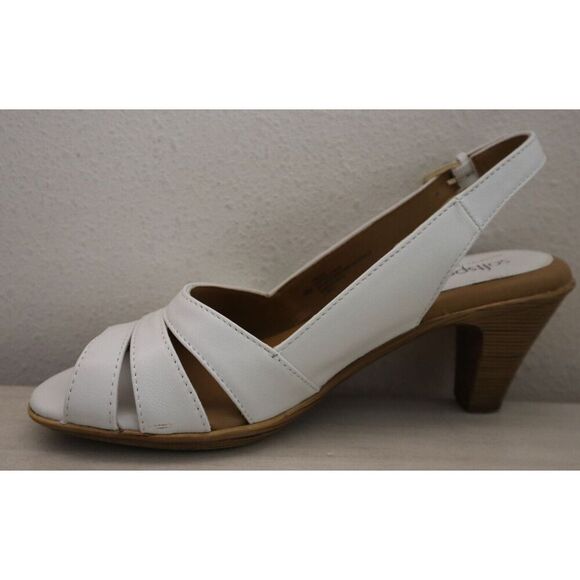 Comfortiva x Soft Spots Women Sz 9M White Velvet Sheep Nappa Neima Dress Sandals - Picture 11 of 13